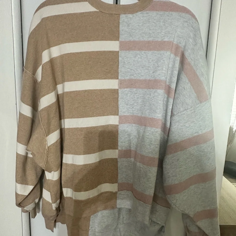 Free People Uptown Sweater-Camel & Gray